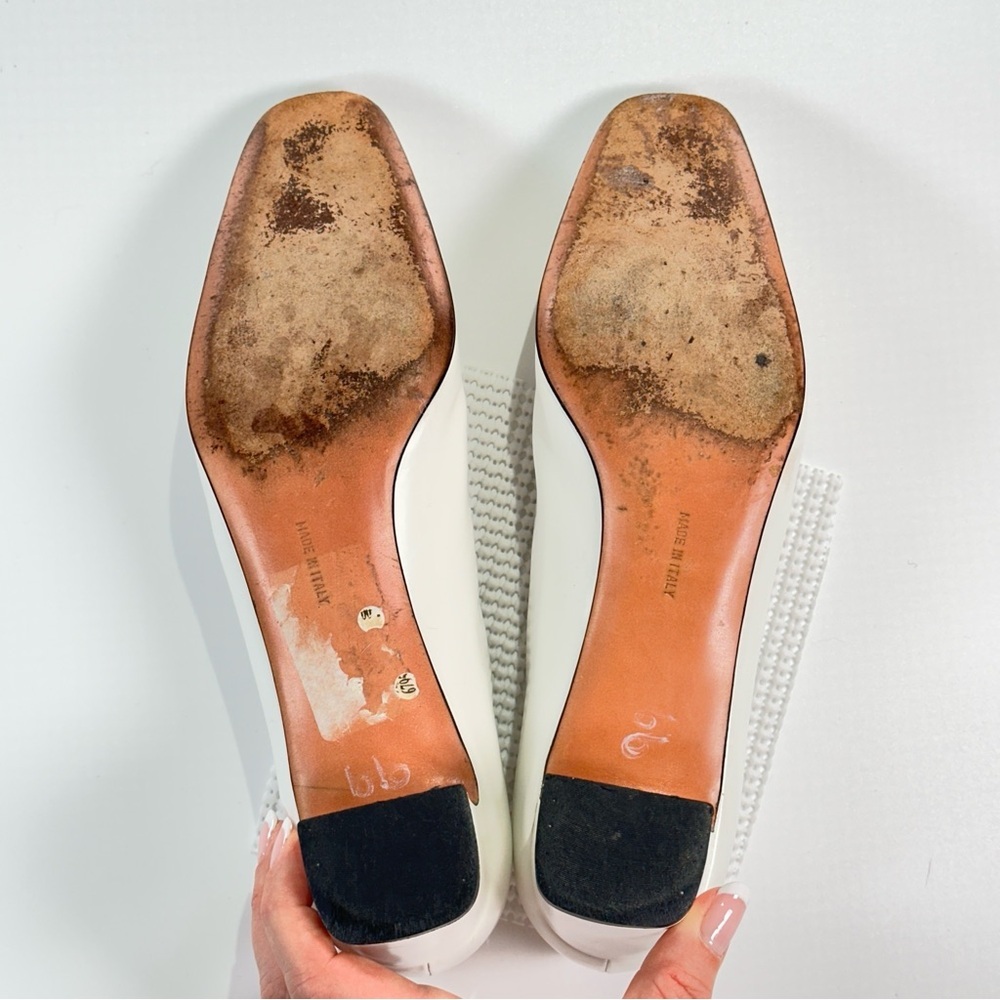 Salvatore Ferragamo White Pumps Classic Square Toe 9 AAA - Picture 9 of 11